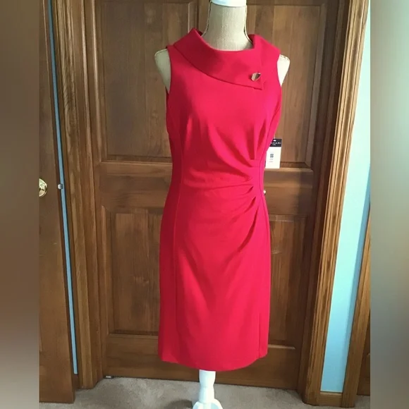 Tahari ASL | Dresses | Tamari Asl Red Sheath Dress Size 8 | Poshmark